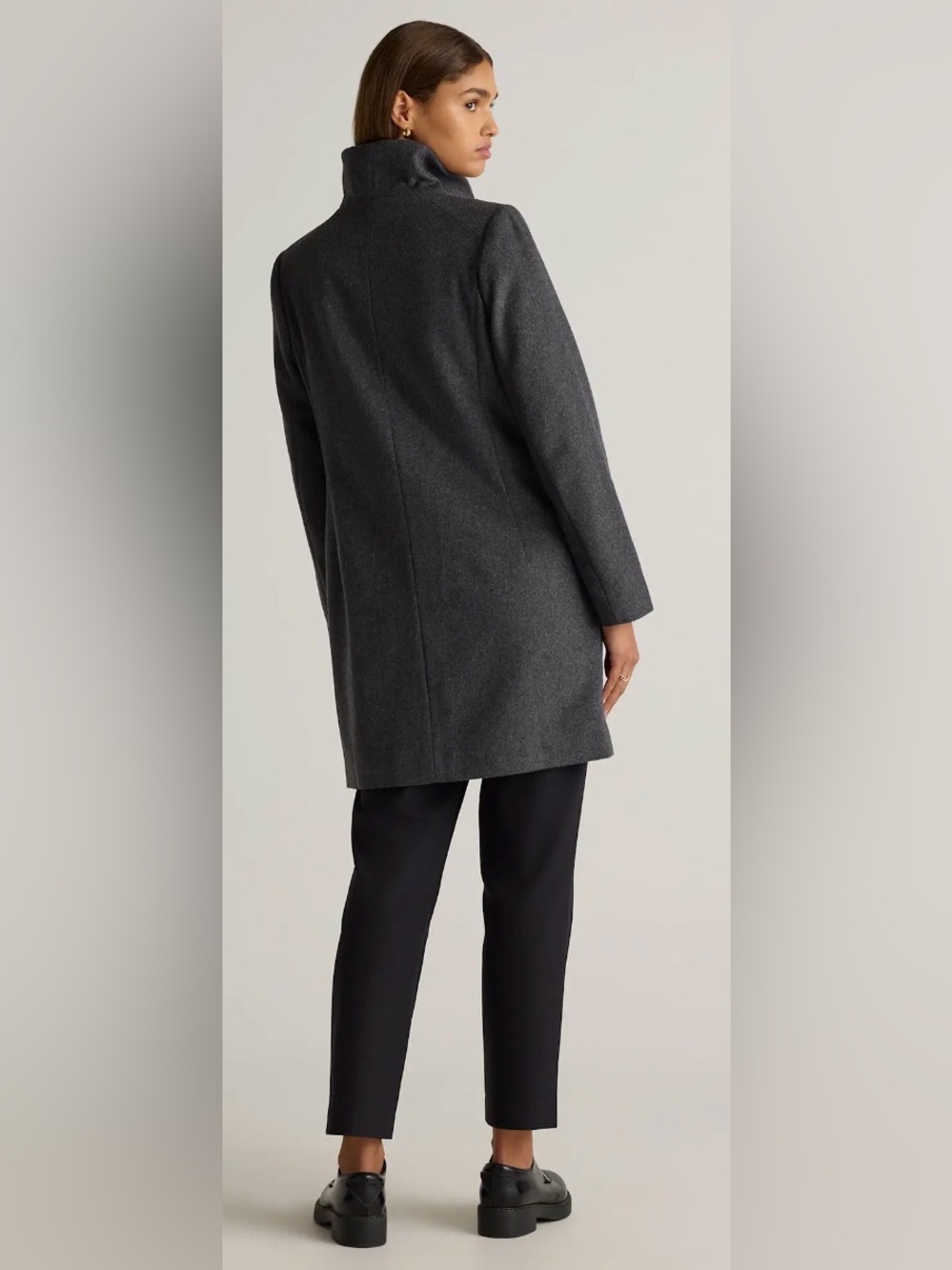 Like New Quince Charcoal Wool/Cashmere Cocoon Coat. Size Small. - Picture 3 of 8